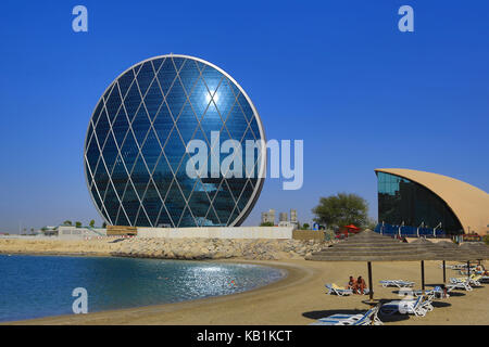 Aldar-Gebäude, Al Raha Beach, Abu Dhabi, Stockfoto