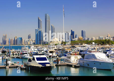 Blick auf die Skyline von Abu Dhabi, Stockfoto