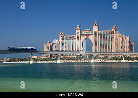 Blick auf das Hotel Atlantis, Palm Island, Dubai, Stockfoto