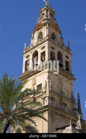 Spanien, Córdoba, Mezquita, ehemalige Moschee, heute Kathedrale, Glockenturm, Stockfoto