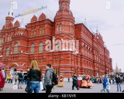 Staatlichen Historischen Museum auf dem Roten Platz in Moskau. Stockfoto