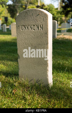 Bürgerkrieg Friedhof am Johnson's Island. Stockfoto