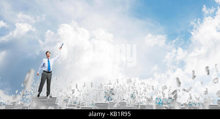 Fleißig, um erfolgreicher Geschäftsmann zu werden. Stockfoto