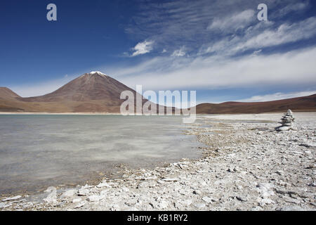 Bolivien, los Lipez, Laguna Verde, Vulkan Licancabur, Stockfoto