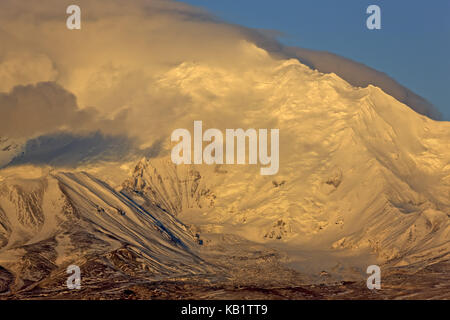 Nordamerika, USA, Alaska, der Central South, Wrangell Mountains, Wrangell St. Elias National Park, drum Berg (3661m), Stockfoto