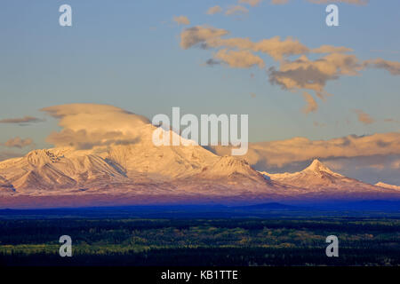 Nordamerika, USA, Alaska, der Central South, Wrangell Mountains, Wrangell St. Elias National Park, drum Berg (3661m), Stockfoto