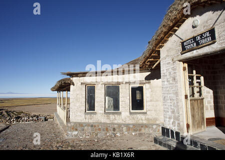 Bolivien, Salar de Uyuni, tahua, tayka Hotel de Sal, Stockfoto