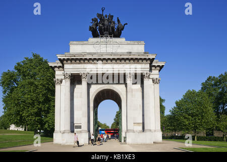 England, London, Hyde Park Corner, Wellington Arch, Stockfoto
