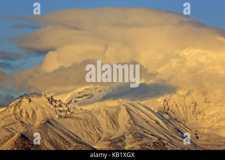 Nordamerika, USA, Alaska, der Central South, Wrangell Mountains, Wrangell St. Elias National Park, drum Berg (3661m), Stockfoto