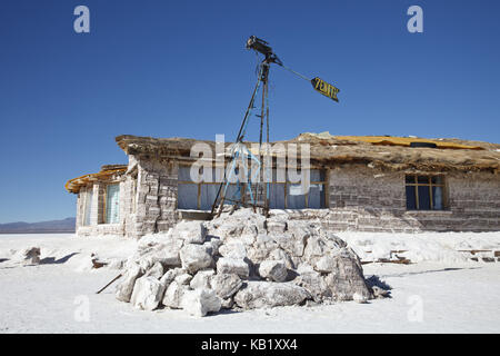 Bolivien, Salar de Uyuni, Salz Hotel, Stockfoto