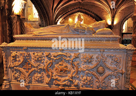 Portugal, Lissabon, Grab des Seefahrers Vasco da Gama im Hieronymuskloster, Stockfoto