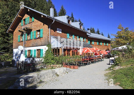 Deutschland, Bayern, Allgäu, Allgäu, Allgäuer Alpen, Hintersteiner Tal, Schwarzenberghütte (Hütte), Stockfoto