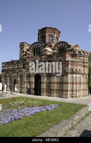 Nessebar, Christ Pantokrator Kirche auf dem Hauptplatz der Altstadt, dem Schwarzen Meer, Bulgarien, Europa, Stockfoto