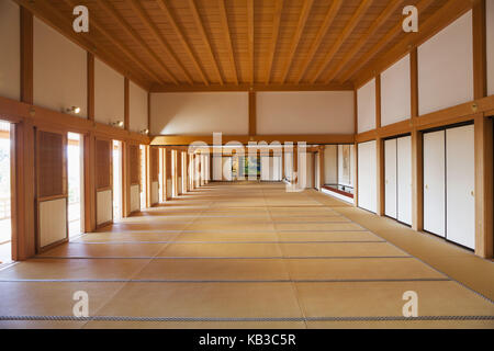 Japan, Kyushu, Kumamoto, Burg Kumamoto, honmaru-goten Palace, große Halle, Stockfoto