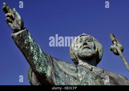 Spanien, Jakobsweg, Pilgerdenkmal in Monte do Gozo in San Marcos, Stockfoto