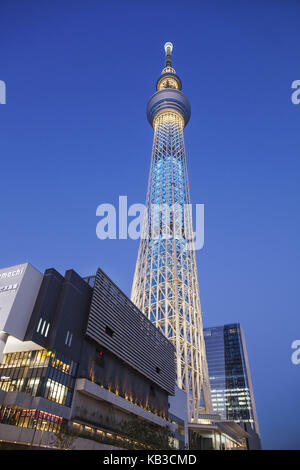 Japan, Honshu, Tokyo, Asakusa, skytree Tower, Dämmerung, Stockfoto