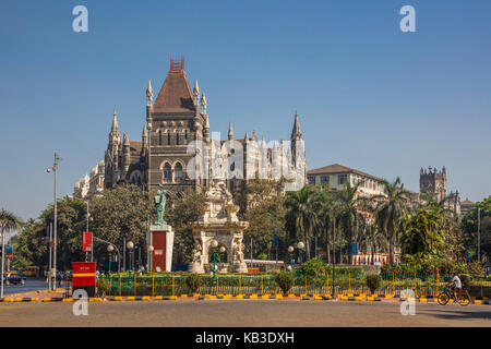 Indien, maharastra, Mumbai, Bombay, colaba Bezirk, hutatma Raum, Flora, Gerichtsgebäude Stockfoto