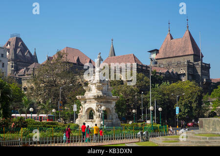 Indien, maharastra, Mumbai, Bombay, colaba Bezirk, hutatma Raum, Flora, Gerichtsgebäude Stockfoto