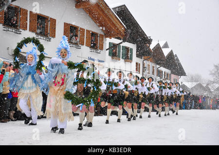 Deutschland, Bayern, Mittenwald, Karnevals Feiern, Stockfoto