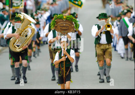 85. Loisachgaufest der Trachtenvereine in Bad Tölz, Stockfoto