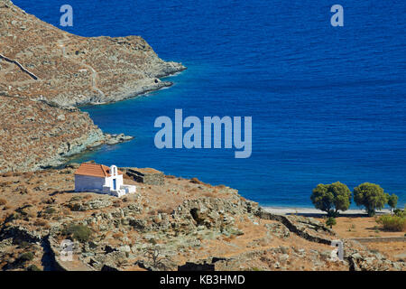 Kleine Kirche auf der Insel Kythnos, Griechenland, Europa, Stockfoto