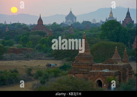 Tempelanlage Bagan, Myanmar, Asien, Stockfoto