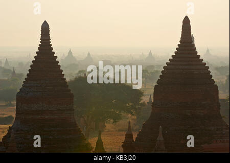 Tempelanlage Bagan, Myanmar, Asien, Stockfoto