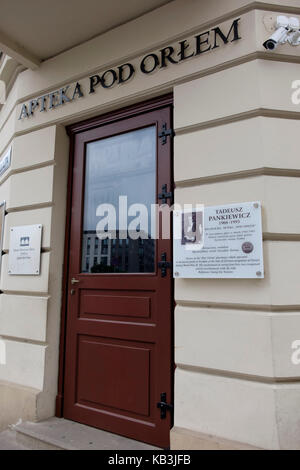 Apotheke unter dem Adler Museum im Jüdischen Ghetto in Krakau, Polen, Europa Stockfoto