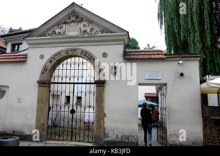 Eingang zum Remuh Synagoge in Krakau, Polen, Europa Stockfoto