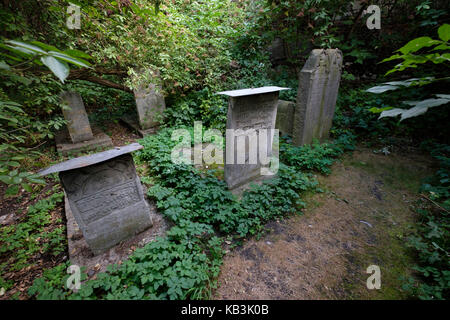 Der jüdische Friedhof neben der Remuh Synagoge, Viertel Kazimierz, Krakow, Polen, Europa Stockfoto