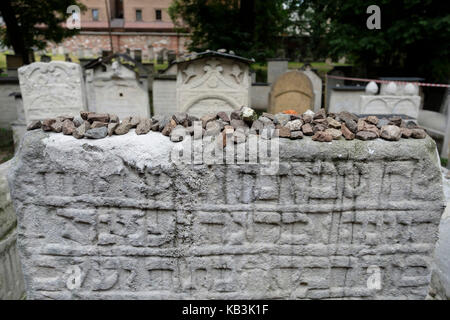 Der jüdische Friedhof neben der Remuh Synagoge, Viertel Kazimierz, Krakow, Polen, Europa Stockfoto