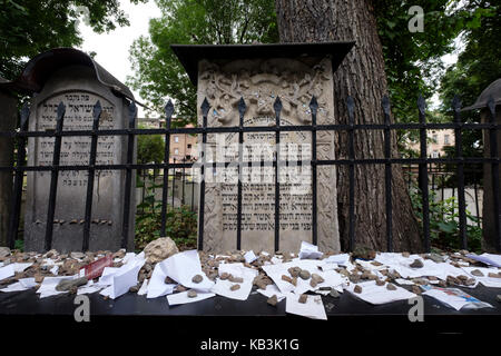 Der jüdische Friedhof neben der Remuh Synagoge, Viertel Kazimierz, Krakow, Polen, Europa Stockfoto