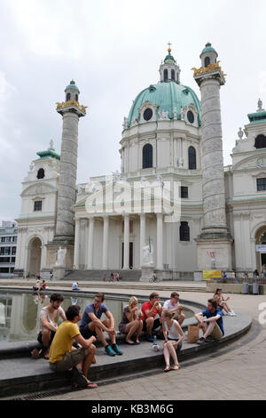 St. Charles' Kirche (Karlskirche), Wien, Österreich, Europa Stockfoto