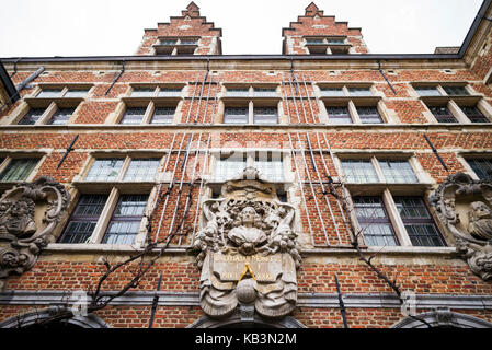 Belgien, Antwerpen, Museum Plantin-Moretus, Museum in der weltweit ersten industriellen Druck arbeitet, Blick auf den Innenhof Stockfoto