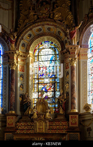 Frankreich, Finistere, stoppen auf Way of St. James, die Kirche St. Thegonnec, Pfarrei Gehäuse Stockfoto