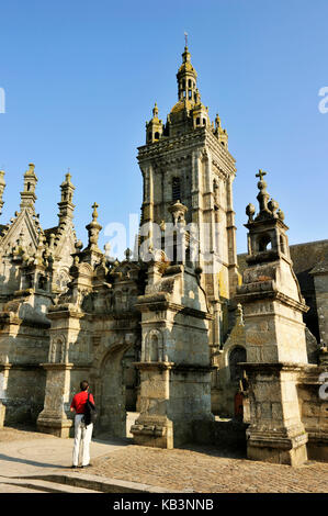 Frankreich, Finistere, stoppen auf Way of St. James, die Kirche St. Thegonnec, Pfarrei Gehäuse Stockfoto