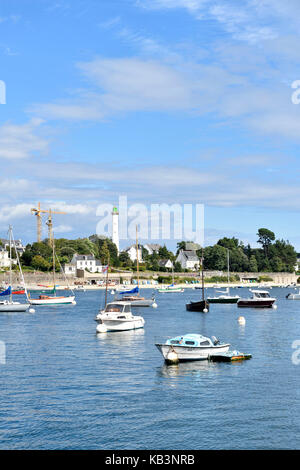 Frankreich, finistere, benodet Hafen auf Fluss Odet Sicht von Sainte Marine Hafen Stockfoto