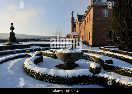 Frankreich, Bas Rhin, Mont Sainte Odile, Sainte Odile Kloster, Schnee Stockfoto