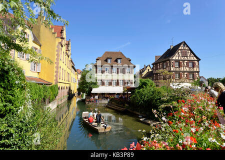 Frankreich, Haut Rhin, Colmar, La Petite Venise Viertel, traditionellen Fachwerkhäusern Stockfoto