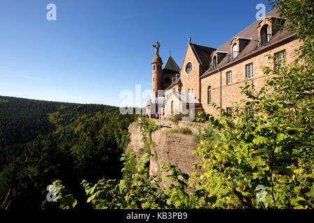 Frankreich, Bas Rhin, Mont Sainte Odile, Sainte Odile convent Stockfoto