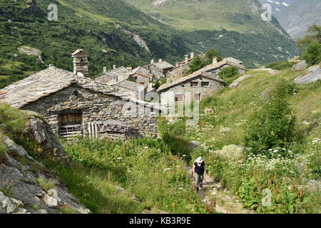 Frankreich, Savoyen, Nationalpark Vanoise, Bonneval sur Arc, Weiler l'Ecot Stockfoto