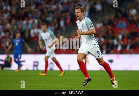 Harry Kane von England während der FIFA World Cup Qualifier Match zwischen England und der Slowakei im Wembley Stadion in London. 04 Sep 2017 Stockfoto