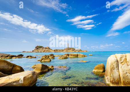 Ke Ga Leuchtturm, auf Ke Ga Insel liegt etwa 30 Kilometer südlich von Phan Thiet Stadt, Binh Thuan, Vietnam Stockfoto