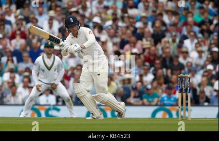 Tom Westley von England schlagen bei Tag vier Der dritte investec Test Match zwischen England und Südafrika am Oval in London. 30. Juli 2017 Stockfoto