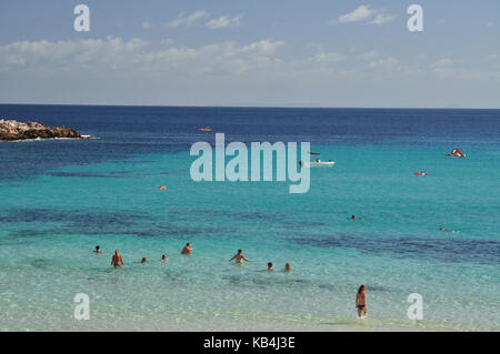 Cala Agulla Strand Blick auf Mallorca Balearen Insel in Spanien Stockfoto