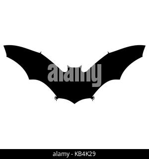 Bat Silhouette auf weißem Hintergrund für Halloween Stock Vektor