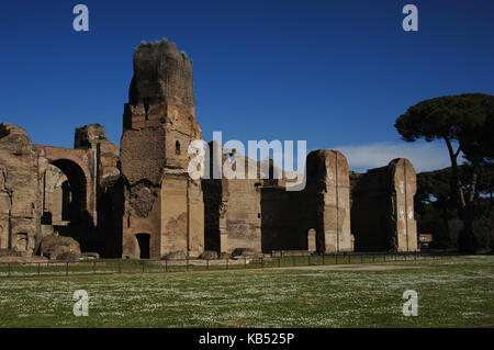 Italien. Rom. Bäder von Caracalla. Kaiserzeit. Ruinen. Stockfoto