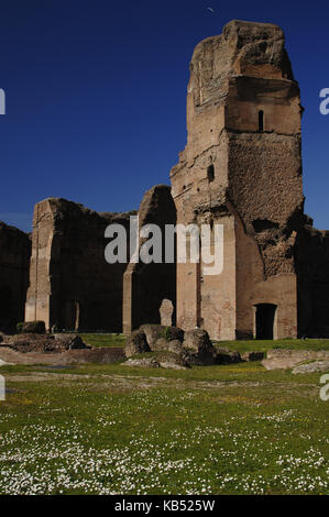 Italien. Rom. Bäder von Caracalla. Kaiserzeit. Ruinen. Stockfoto