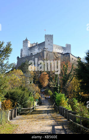 Österreich, Salzburg, Altstadt als Weltkulturerbe von der unesco, die Festung Hohensalzburg aufgeführt Stockfoto