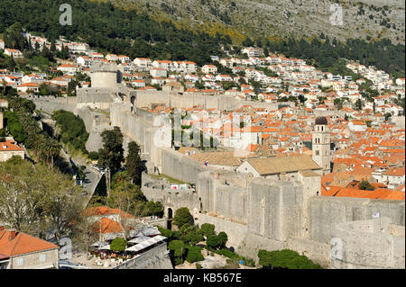 Kroatien, Dalmatien, dalmatinischen Küste, Dubrovnik Altstadt, als Weltkulturerbe von der unesco Stockfoto